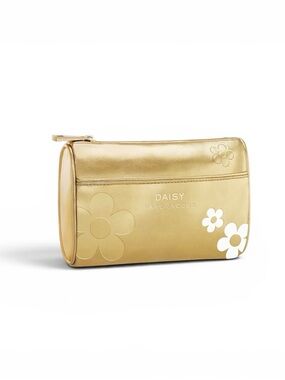 Daisy Marc Jacobs Gold Metallic Floral Cosmetic Pouch Bag